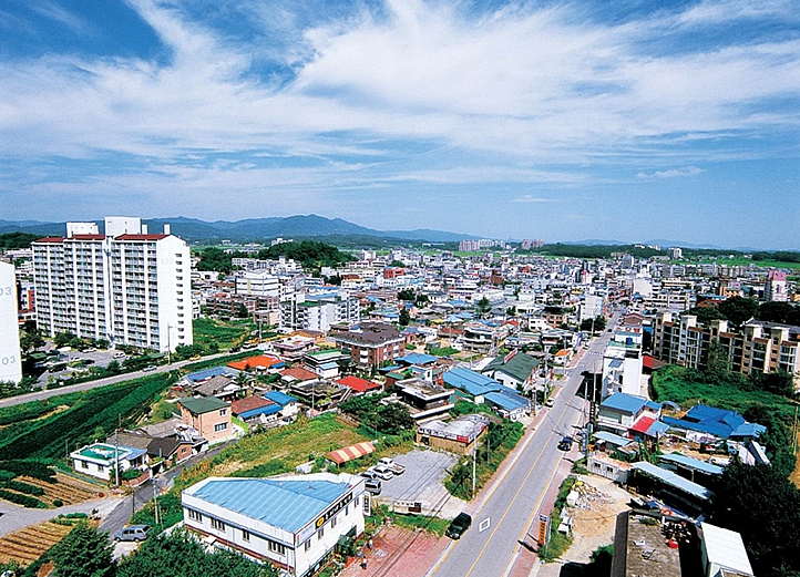 진천 시내 전경입니다.