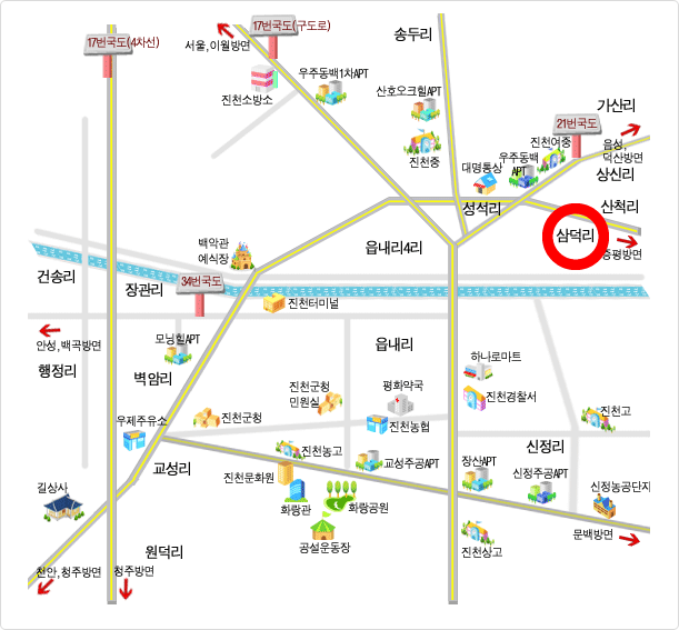 삼덕리 찾아오시는길