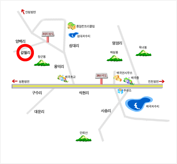 갈월리 찾아오시는길