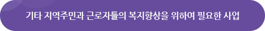 기타 지역주민과 근로자들의 복지향상을 위하여 필요한 사업
